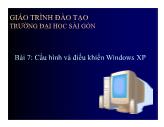 Giáo trình Hệ điều hành Windows - Bài 7: Cấu hình và điều khiển Windows XP