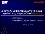 Giới thiệu về E-Learning và hệ quản trị đào tạo (LMS) nguồn mở Moodle - Lê Đức Long