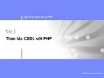 Lập trình Web động PHP - Bài 3: Thao tác CSDL với PHP