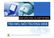 Nhập môn HTML và thiết kế Web - Tìm hiểu môi trường Web