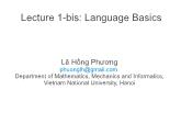 Object-Oriented Programming - Lecture 1-bis: Language Basics - Lê Hồng Phương