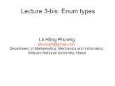 Object-Oriented Programming - Lecture 3-bis: Enum types - Lê Hồng Phương