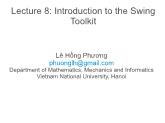 Object-Oriented Programming - Lecture 8: Introduction to the Swing Toolkit - Lê Hồng Phương