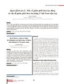 Quan điểm của C. Mác về phân phối theo lao động và vấn đề phân phối theo lao động ở Việt Nam hiện nay