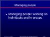 Software Engineering - Chapter 25: Managing people working as individuals and in groups