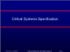 Software Engineering - Chapter 9: Critical Systems Specification