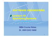 Software Engineering - Lecture 10: Specifying Systems - Anh Dao Nam