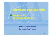 Software Engineering - Lecture 12: Software Metrics - Anh Dao Nam