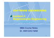 Software Engineering - Lecture 3: Requirements Engineering - Anh Dao Nam