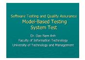 Software Testing and Quality Assurance - Lecture 10: Model-Based Testing System Test - Đào Nam Anh