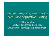 Software Testing and Quality Assurance - Lecture 9: Web-Base Application Testing - Đào Nam Anh