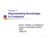 Studies on Intelligence - Chapter 3: Representing Knowledge in Computer - Tu Bao Ho