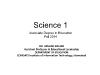 Science 1: Associate degree in Education - Lecture 1: Introduction