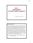 Bài giảng Hệ thống thông tin quản lý - Bài 1: Tổng quan về hệ thống thông tin quản lý