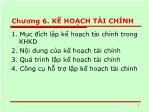 Bài giảng Kế hoạch kinh doanh - Chương 6: Kế hoạch tài chính