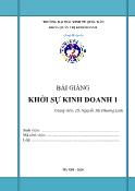 Bài giảng Khởi sự kinh doanh 1 - Nguyễn Thị Phương Linh