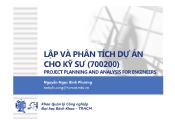 Bài giảng Lập và phân tích dự án cho kỹ sư (700200) - Nguyễn Ngọc Bình Phương