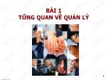 Bài giảng Quản trị học - Bài 1: Tổng quan về quản lý