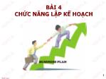 Bài giảng Quản trị học - Bài 4: Chức năng lập kế hoạch