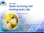 Bài giảng Quản trị học - Chương 4: Quản trị trong môi trường toàn cầu - Trần Đăng Khoa