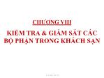 Bài giảng Quản trị khách sạn - Chương VIII: Kiểm tra và giám sát các bộ phận trong khách sạn