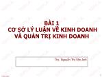 Bài giảng Quản trị kinh doanh - Bài 1: Cơ sở lý luận về kinh doanh và quản trị kinh doanh