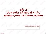 Bài giảng Quản trị kinh doanh - Bài 2: Quy luật và nguyên tắc trong quản trị kinh doanh