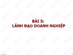 Bài giảng Quản trị kinh doanh - Bài 5: Lãnh đạo doanh nghiệp