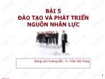 Bài giảng Quản trị nguồn nhân lực - Bài 5: Đào tạo và phát triển nguồn nhân lực - Trần Việt Hùng