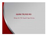 Bài giảng Quản trị rủi ro - Bài 1: Khái luận về quản trị rủi ro - Nguyễn Ngọc Dương