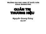 Bài giảng Quản trị thương hiệu - Chương 1: Tổng quan về thương hiệu - Nguyễn Quang Dũng