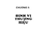 Bài giảng Quản trị thương hiệu - Chương 5: Định vị thương hiệu - Nguyễn Quang Dũng