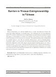 Barriers to woman entrepreneurship in Vietnam