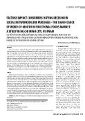 Các yếu tố tác động đến quyết định mua hàng của người tiêu dùng trong mua sắm trên mạng xã hội - Tầm quan trọng của truyền miệng đối với thị trường thực phẩm chức năng: Nghiên cứu tại thành phố Hồ Chí Minh, Việt Nam
