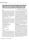 Chất lượng dịch vụ thanh toán không dùng tiền mặt: Nghiên cứu tại các ngân hàng thương mại Việt Nam