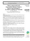 Does organizational innovation always lead to better performance? A study of firms in Vietnam