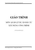 Giáo trình môn Quản trị tài chính dự án đầu tư xây dựng công trình