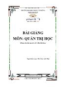 Giáo trình Quản trị học - Cao Anh Thảo (Phần 1)