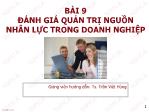 Giáo trình Quản trị nguồn nhân lực - Bài 9: Đánh giá quản trị nguồn nhân lực trong doanh nghiệp