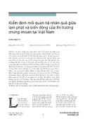 Kiểm định mối quan hệ nhân quả giữa lạm phát và biến động của thị trường chứng khoán tại Việt Nam