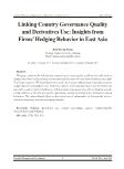 Linking country governance quality and derivatives use: Insights from firms’ hedging behavior in East Asian