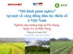 “Mô hình giảm nghèo” tại một số cộng đồng dân tộc thiểu số ở Việt Nam: Nghiên cứu trường hợp tại Hà Giang, Nghệ An và Đăk Nông