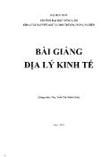 Bài giảng Địa lý kinh tế - Trần Thị Minh Châu