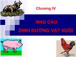 Bài giảng Dinh dưỡng động vật - Chương 4: Nhu cầu dinh dưỡng vật nuôi