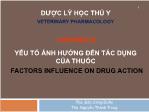 Bài giảng Dược lý học thú y - Chương 4: Yếu tố ảnh hưởng đến tác dụng của thuốc
