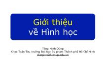 Bài giảng Lý thuyết dạy học môn Toán 2 - Chương 2: Giới thiệu về Hình học - Tăng Minh Dũng