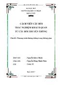 Bài tập lớn Cách viết câu hỏi trắc nghiệm khách quan từ câu hỏi truyền thống - Chủ đề: Phương trình đường thẳng trong không gian