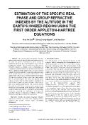 Estimation of the specific real phase and group refractive indexes by the altitude in the earth’s ionized region using the first order appleton-hartree equations