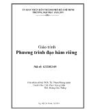 Giáo trình Phương trình đạo hàm riêng