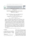 Solid Fermentation of Bacillus thuringiensis: Method Development